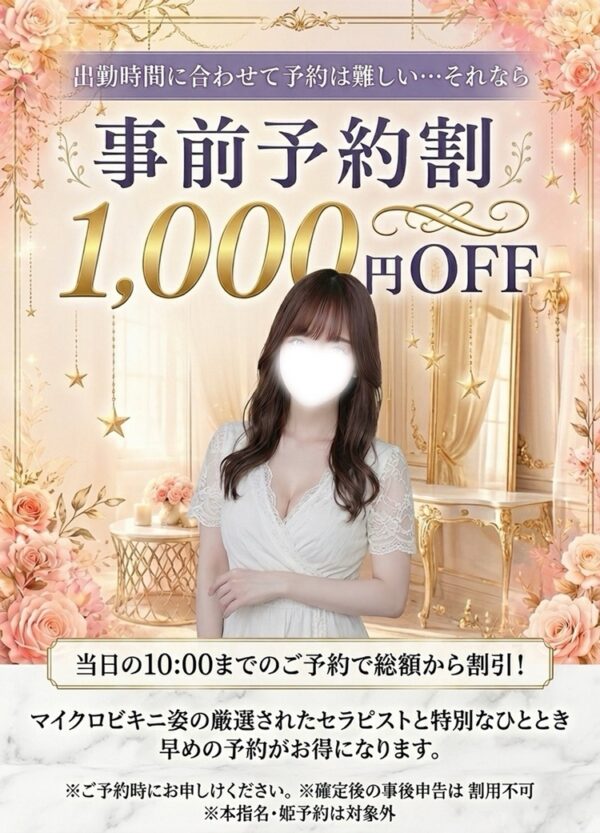 【事前予約割】始めました✨